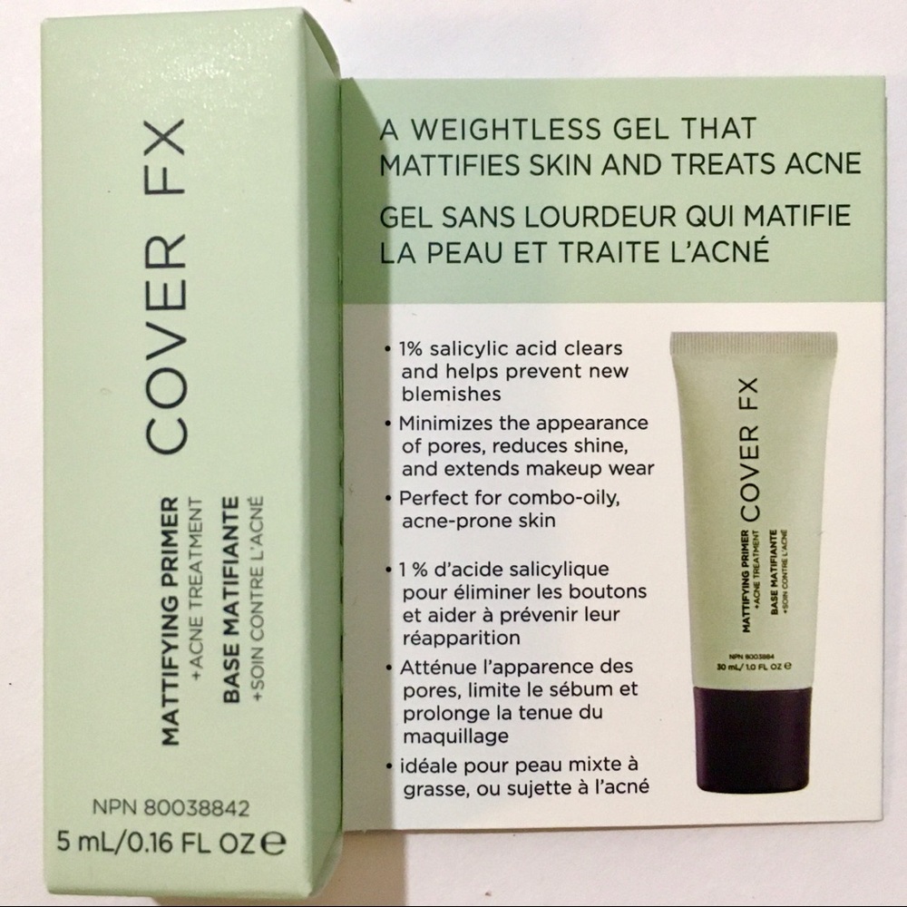 COVER FX Mattifying Primer Acne Treatment Mini NEW